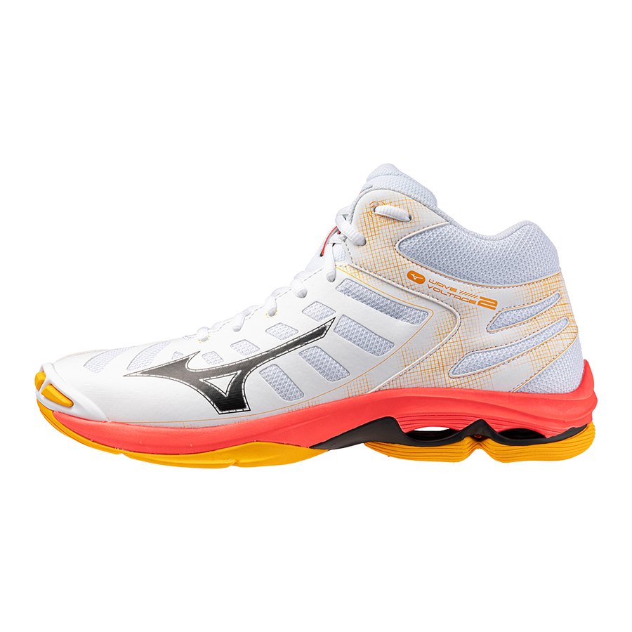 MIZUNO WAVE VOLTAGE  2 MID WHITE FIERY CORAL2 CITRUS