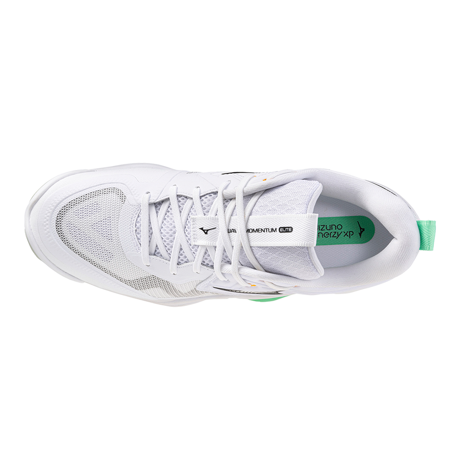 MIZUNO WAVE MOMENTUM ELITE WHITE BLACK FROZEN EMERALD