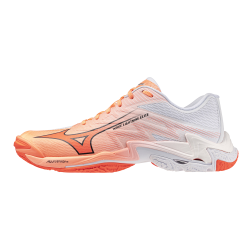 foto MIZUNO WAVE LIGHTNING ELITE FLAMINGO CORAL LAVA ORANGE WHI